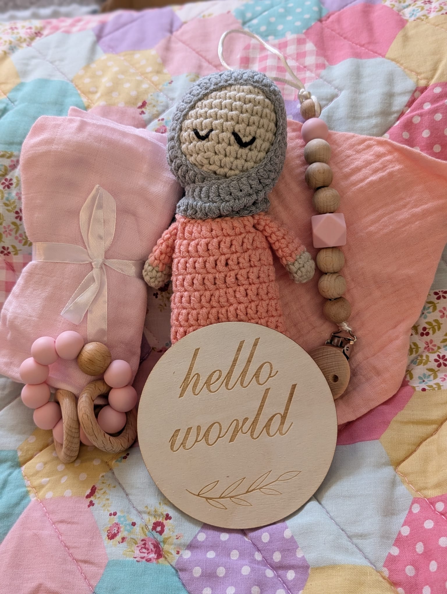 Girl Crochet Muslim Doll - New Born Muslim Baby Gift Set - Hijabi Crochet Doll - Islamic Toy - Muslim Kids Toy - Hijab Crochet Doll Perfect For Kids