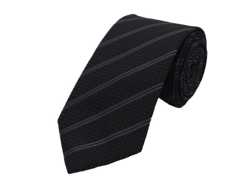 Grey and black double striped tie - Mens Accessories - Islamic Gifts For Him - Islamic Gifts For Father/Husband - Eid Gifts For Him - Eid Gifts For Husband/Father - Islamic Men's Accessories