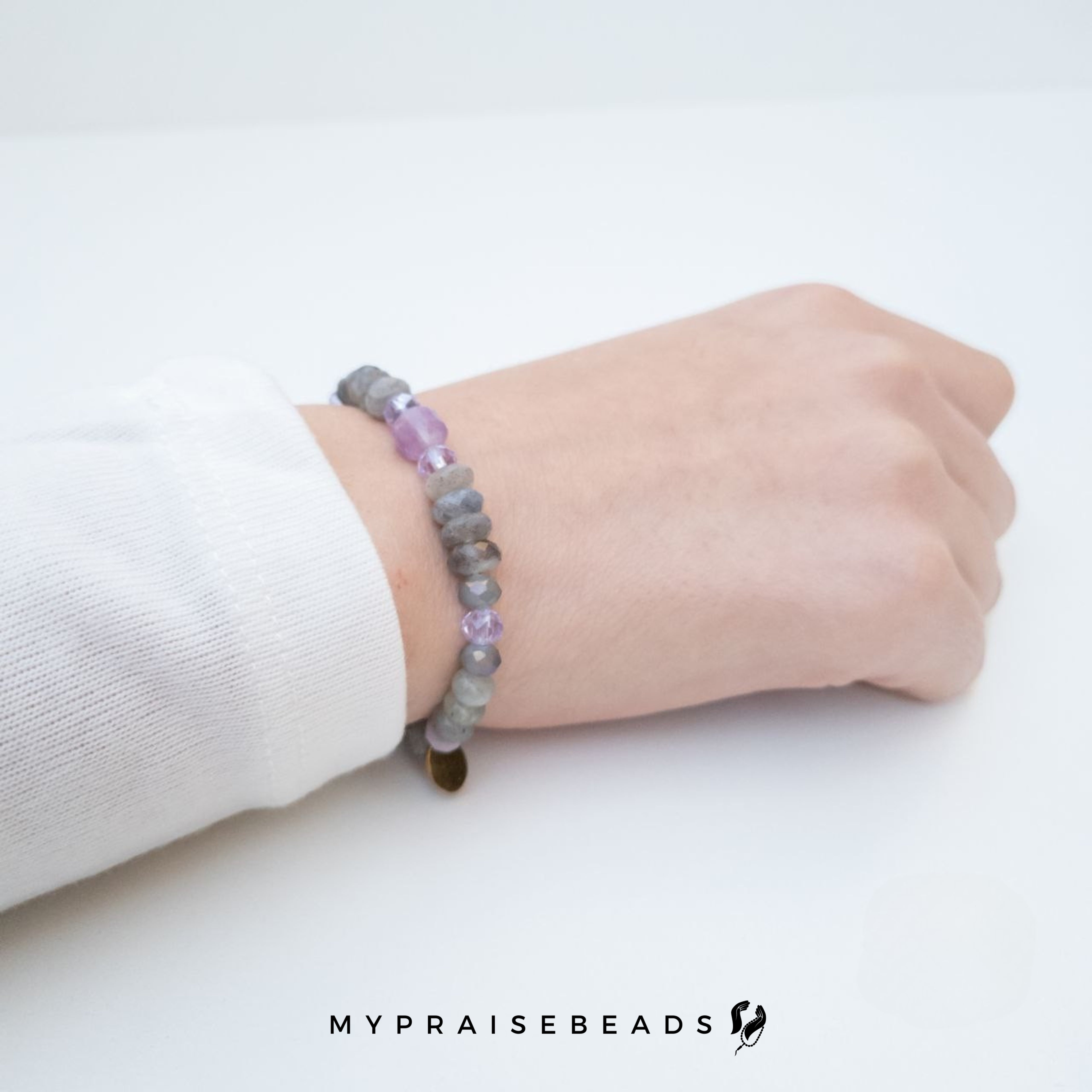 Grey and Purple Magnetic Necklace & Bracelet Set - 99 Beads - Include Luxury Pouch and Gift Box - Muslim Prayer Beads - Islamic Gifts - Islamic Tasbihs - Muslim Tasbeeh - Luxury Tasbih - Luxury Prayer Beads