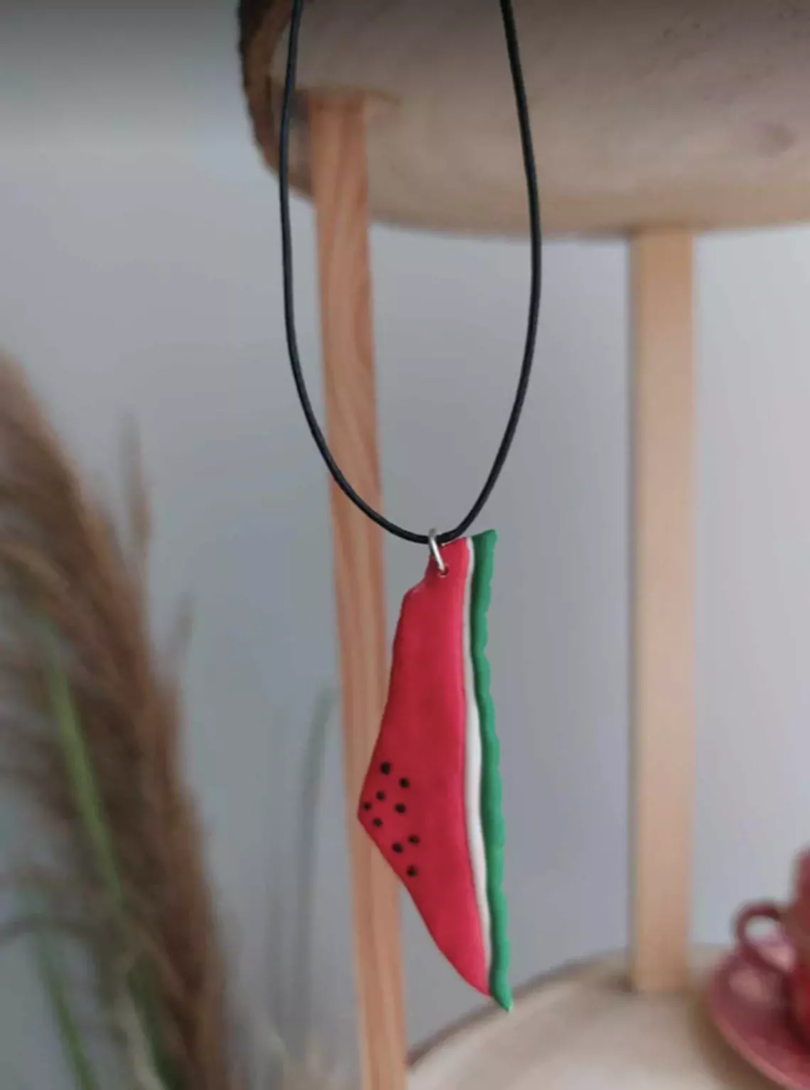 Handmade Palestinian Watermelon Map Car Accessory