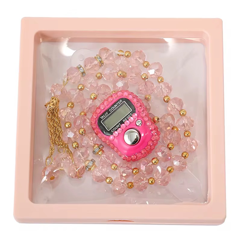Digital Tasbeeh Counter with 33 Crystal Prayer Beads