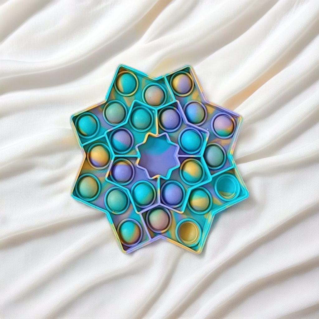 8-Pointed Star Pop-It Fidget Toy - Islamic Pop it - Islamic Toys - Islamic stress relief, focus, and fine motor skills Toys - Sensory Play for Muslim Kids - Islamic Gifts for Childrens