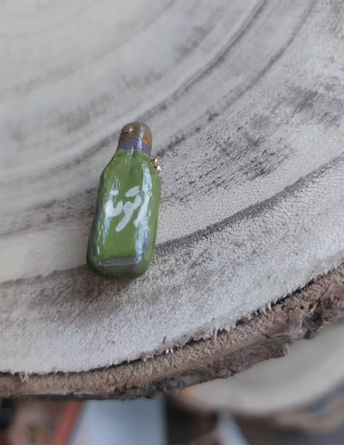 Palestinian Olive Oil Bottle Inspired Pin - Clay/Brass - Arab Jewellery