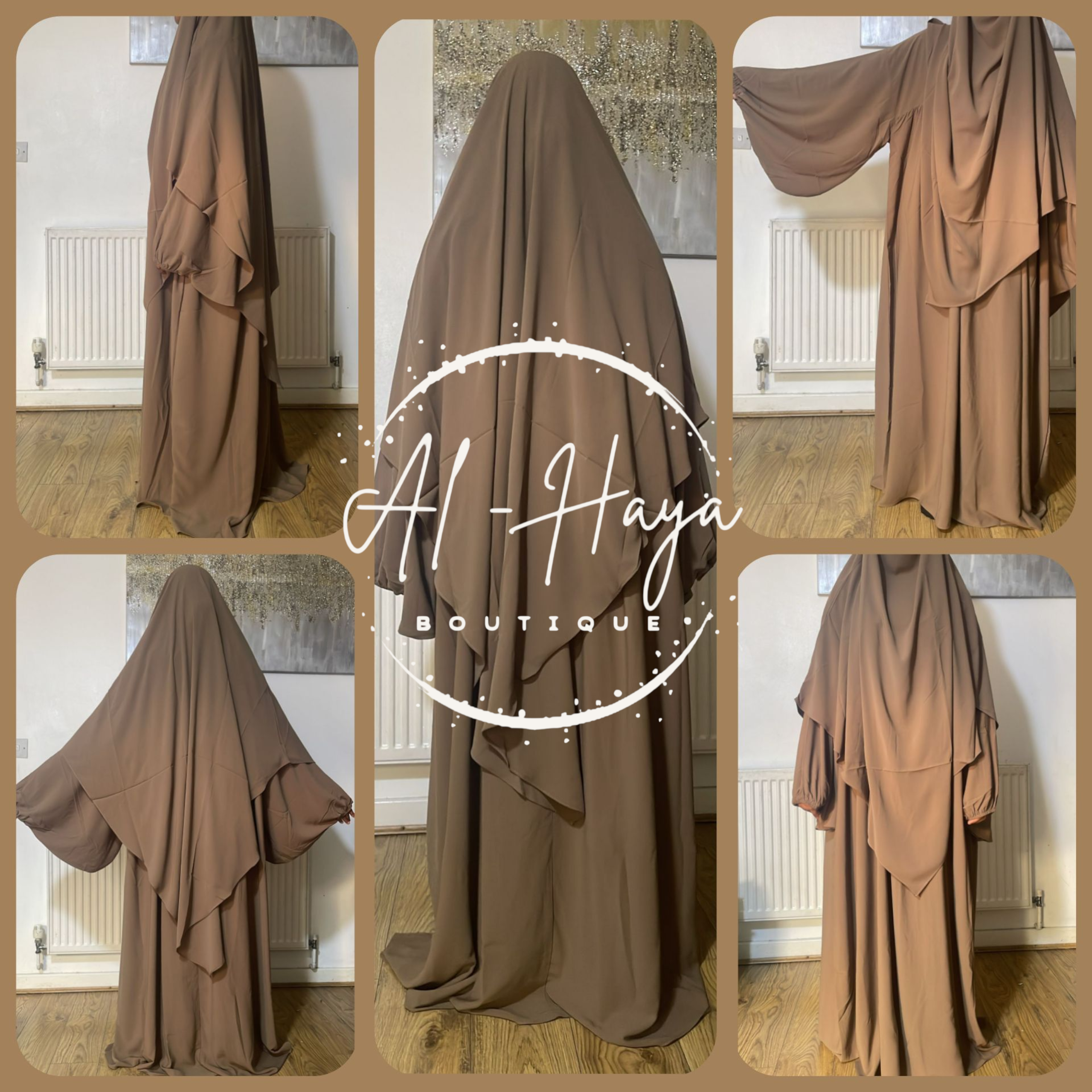 Balloon Abaya and Khimar Set Khadijah with Integrated Niqab