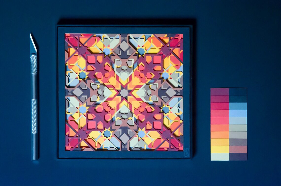 Abstract Autumn Paper Sculpture — 3D Layered Wall Art