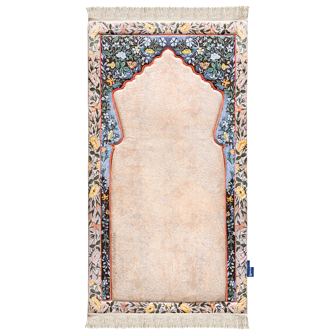 سجادة صلاة مبطنة بتصميم زهور الأندلس