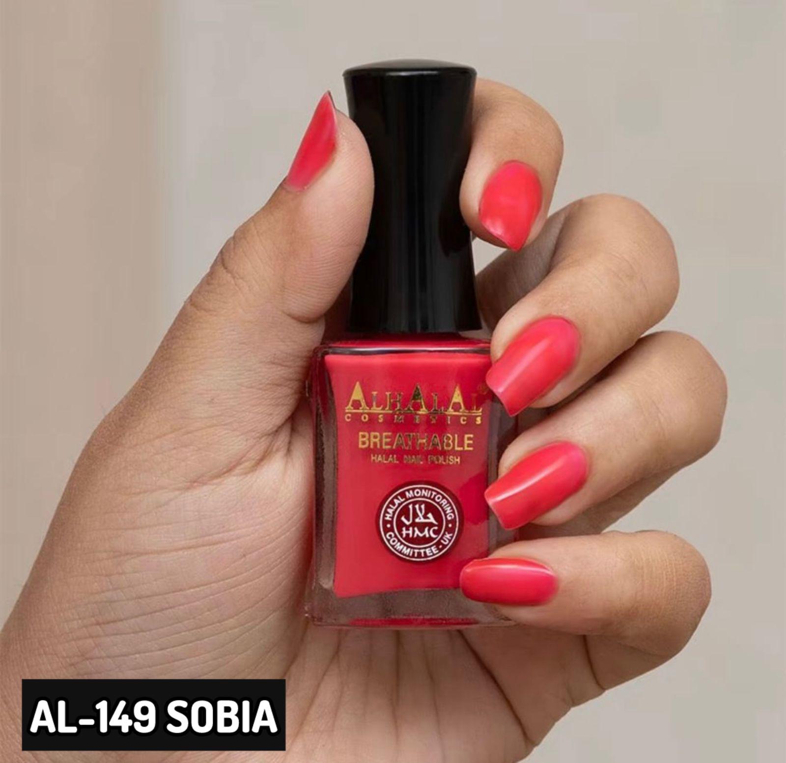 AL HALAL COSMETICS WATER PERMEABLE NAIL POLISH AL-149 SOBIA HALAL CERTIFIED PEEL-OFF FORMULA FREE FROM HARMFUL CHEMICALS - PEEL OFF NAIL POLISH - HALAL NAIL POLISH - ISLAMIC PEEL OFF NAIL POLISH