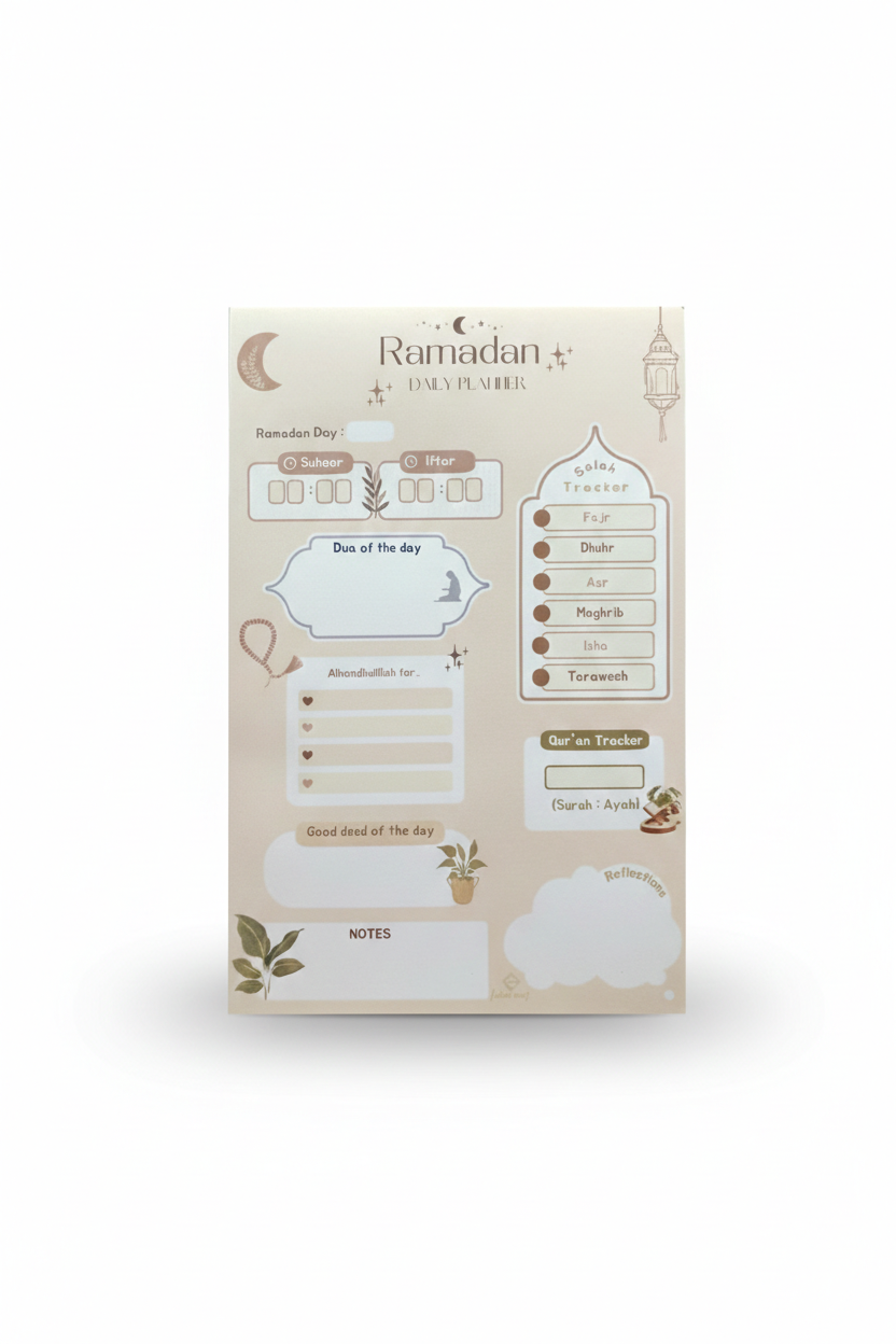 Ramadan daily planner notepad - Ramadan planner - 2026 Ramadan daily planner - Islamic Ramadan 2026 planner