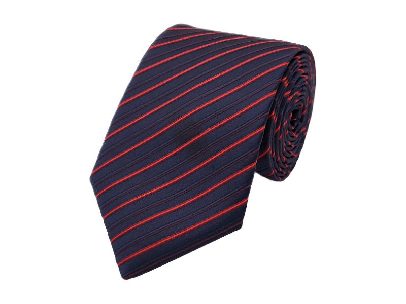 Red and navy diagonal striped tie - Mens Accessories - Islamic Gifts For Him - Islamic Gifts For Father/Husband - Eid Gifts For Him - Eid Gifts For Husband/Father - Islamic Men's Accessories