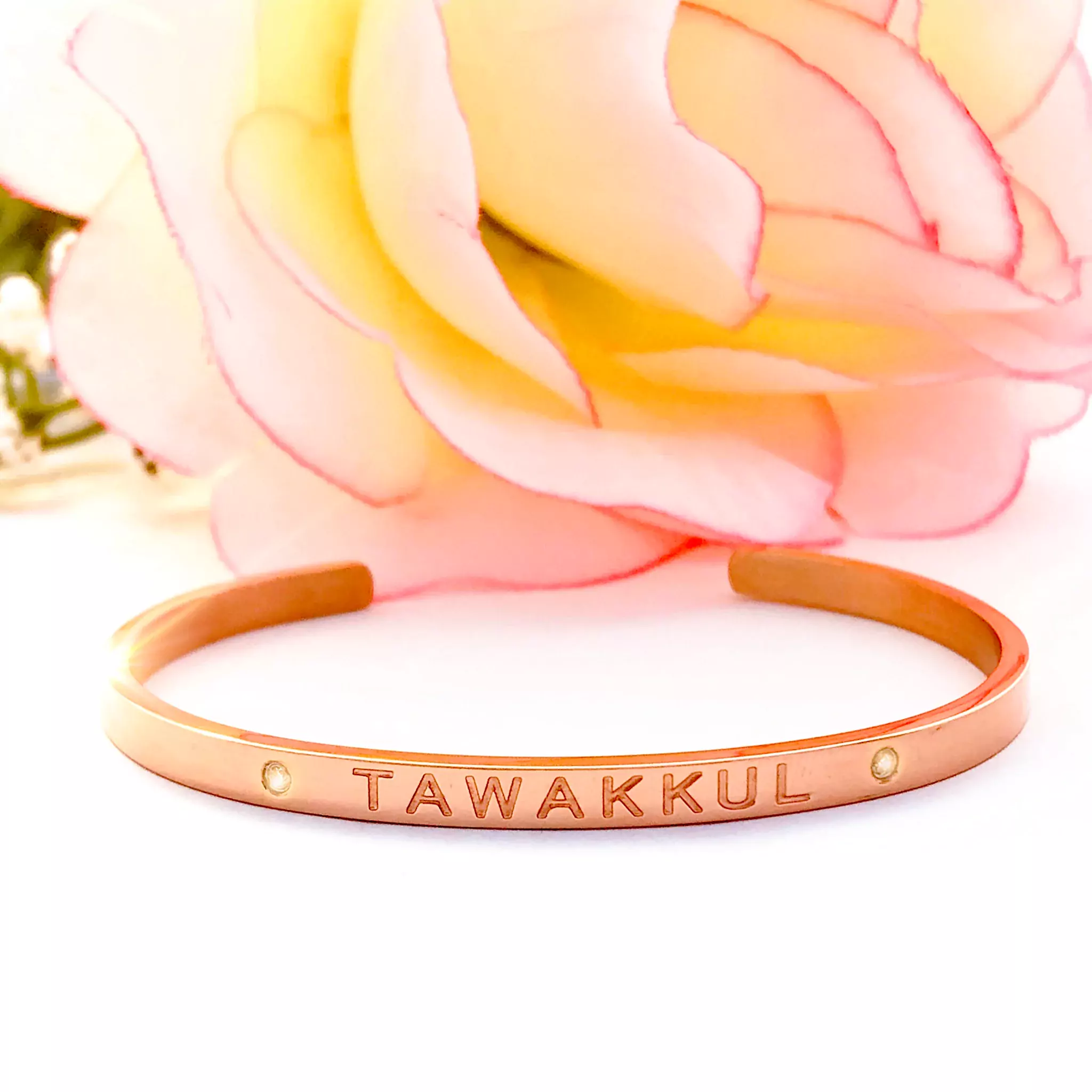 Reliance Rose Gold Plated Cuff Bangle - 18K Rose Gold Plated