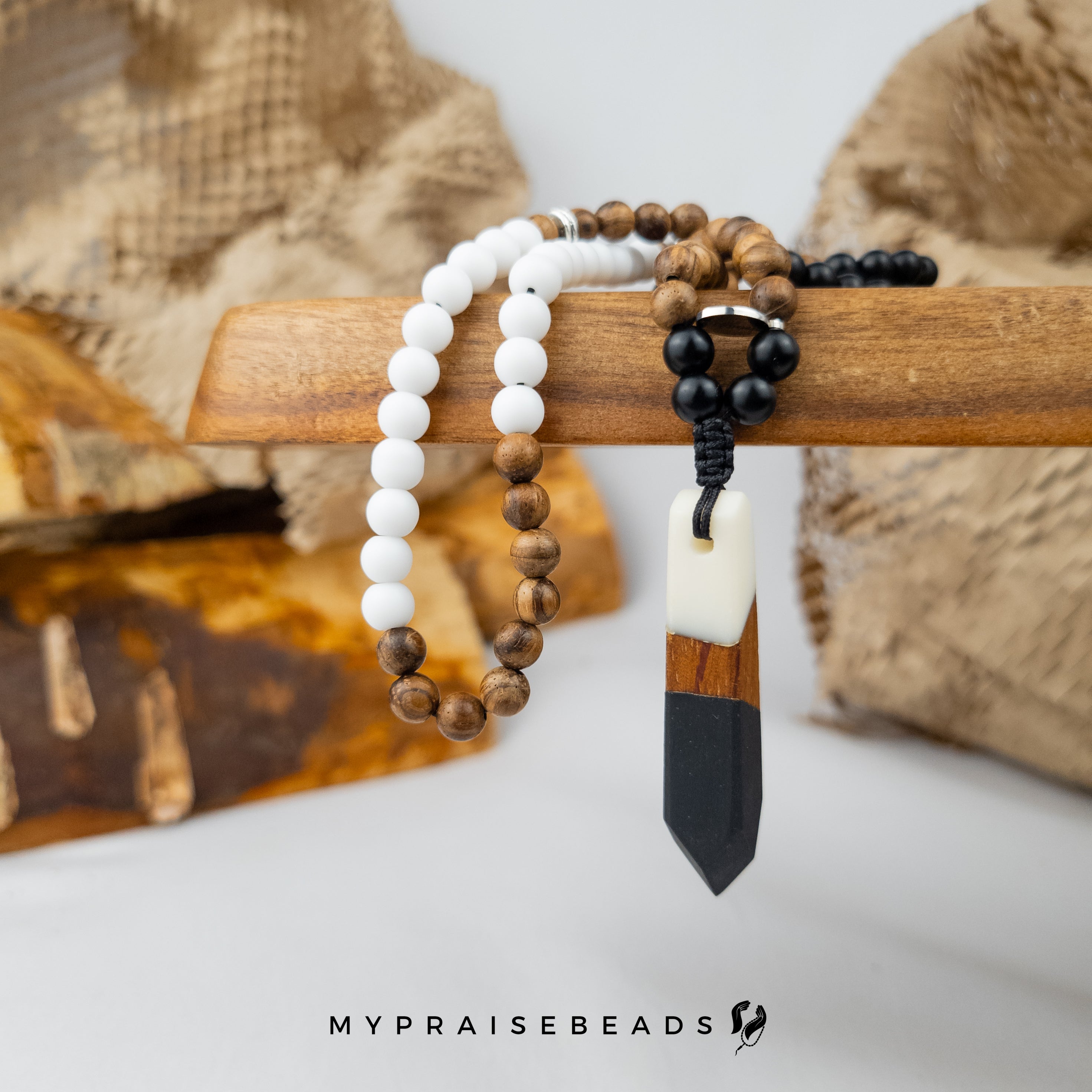 Retro Monochrome - Muslim Prayer Beads - 99 Beads Tasbih - Islamic Gifts