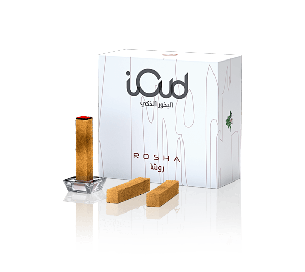 Rosha 4 Perfumed Oud Incense with Marble Dish