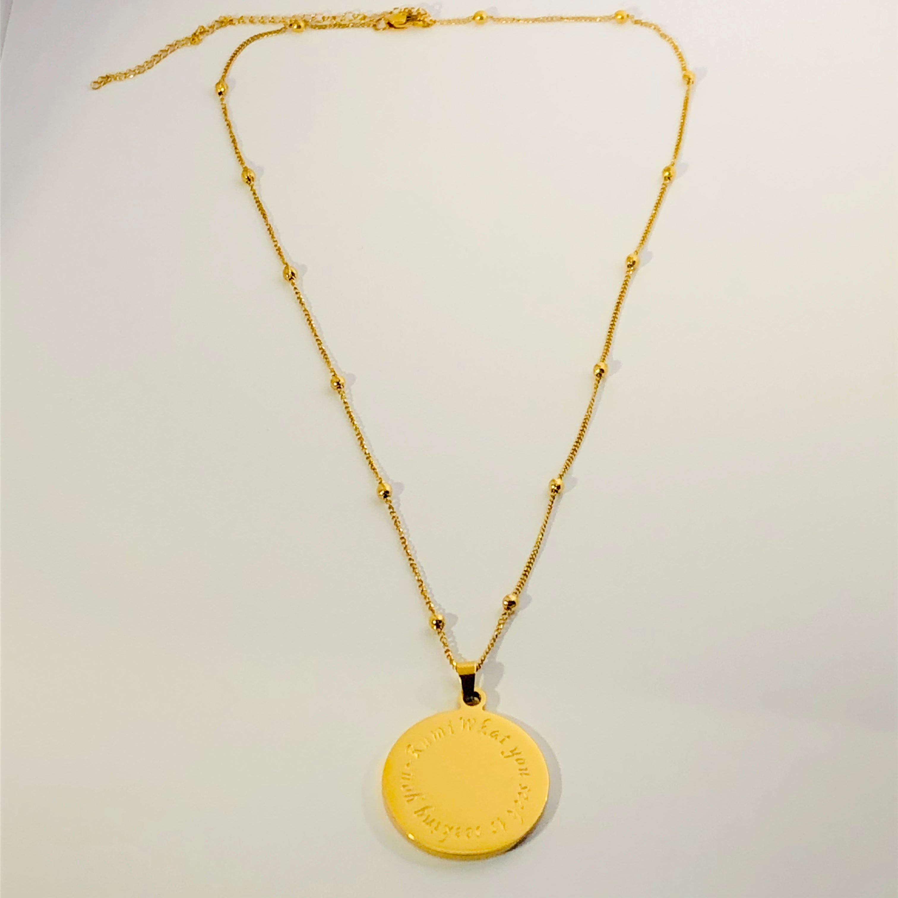 Rumi Quote Necklace — 18K Gold Plated