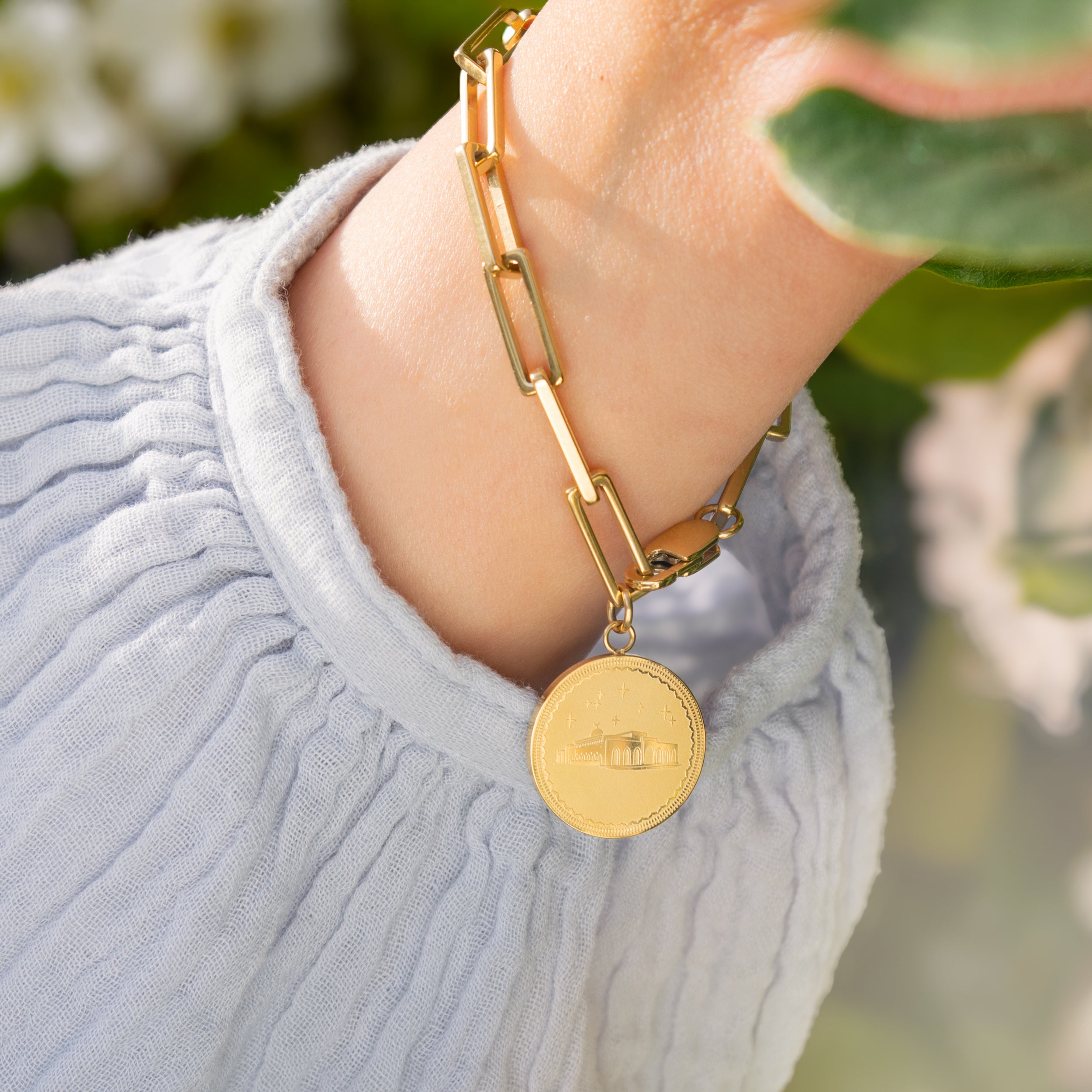 SHINE FOR PALESTINE CHAIN LINK BRACELET - PALESTINE LINK BRACELET - PALESTINE JEWELLERY - ISLAMIC JEWELLERY