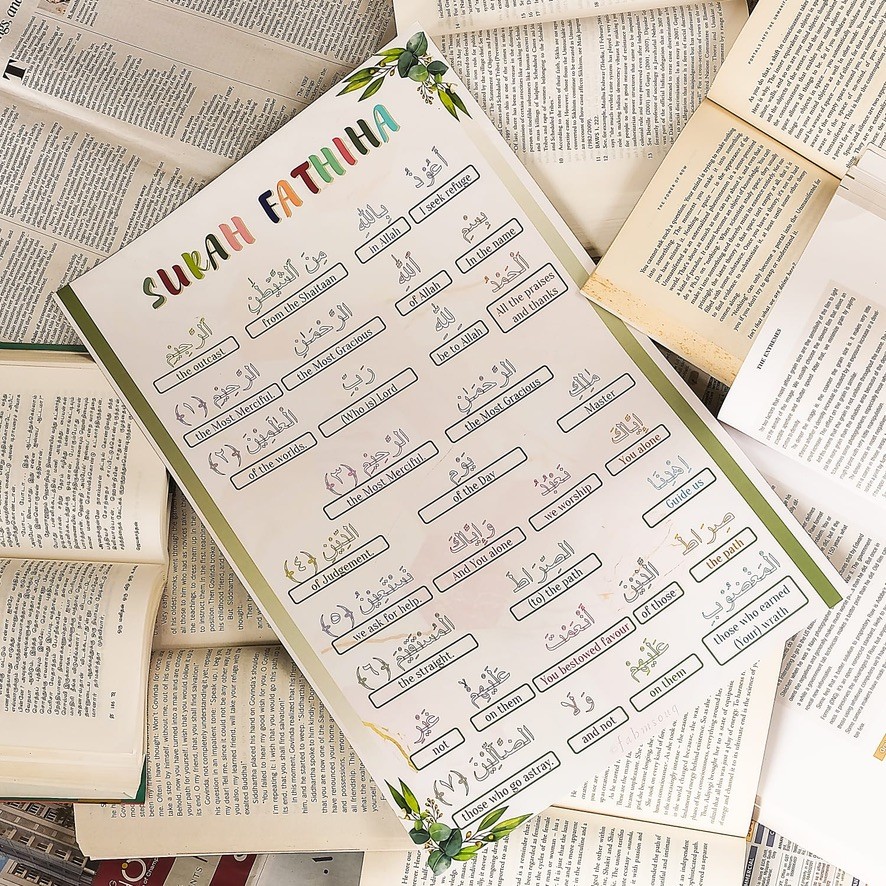 Surah Al-Fatiha Read and Write Chart