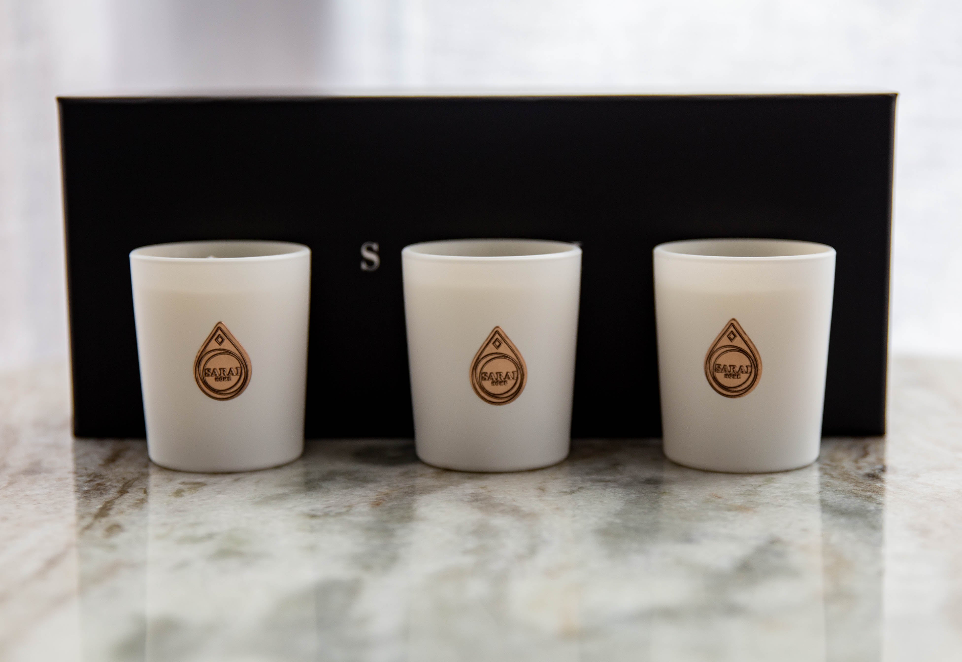 Trio Set of Oud Candles in White