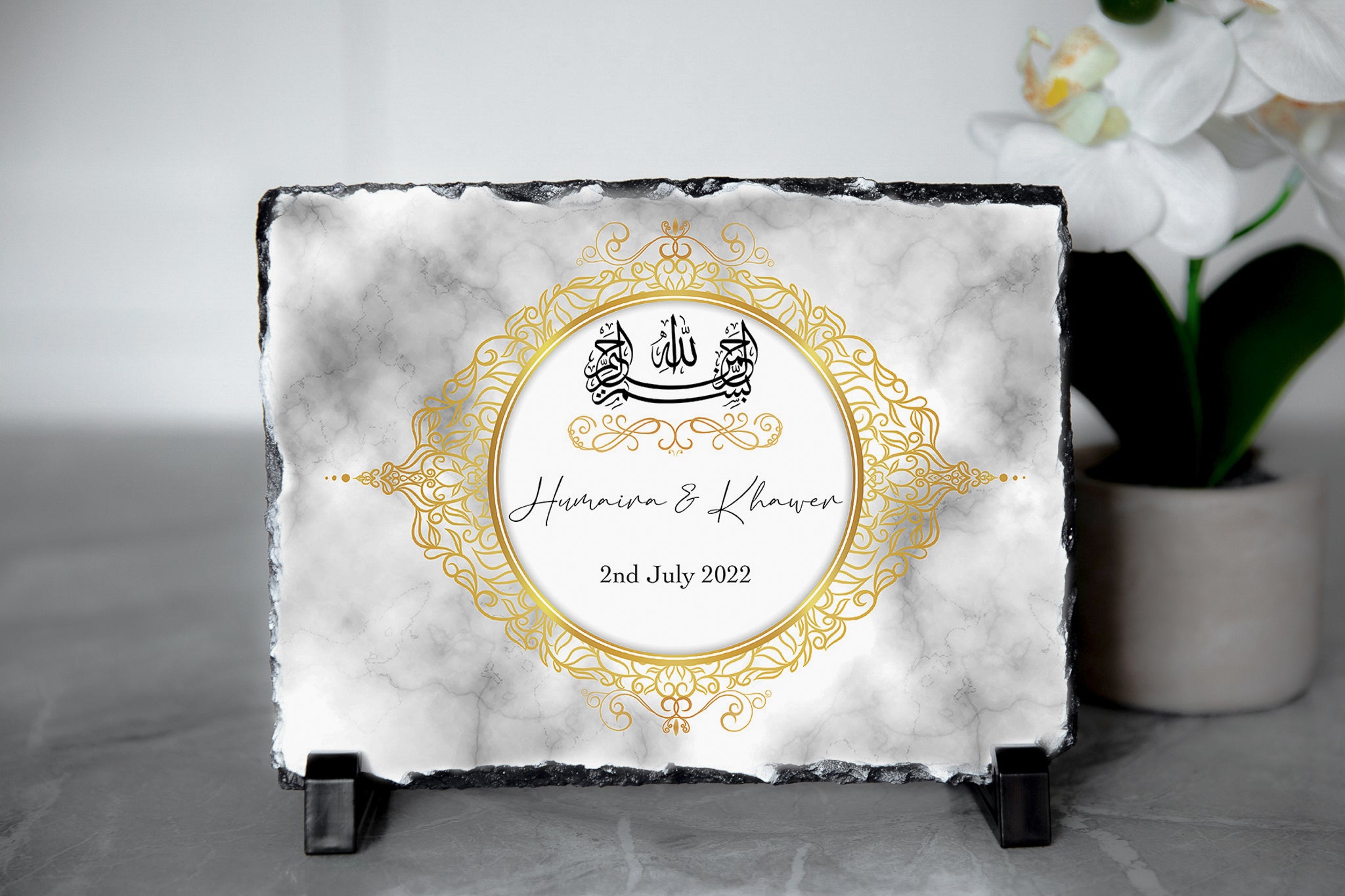 Wedding Rock Slate for Couples \| Nikkah Rock Slate \| Islamic Couple Gifts \| Nikkah Couple Gifts