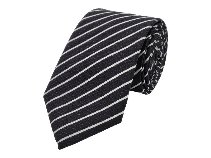 White Single Striped Tie