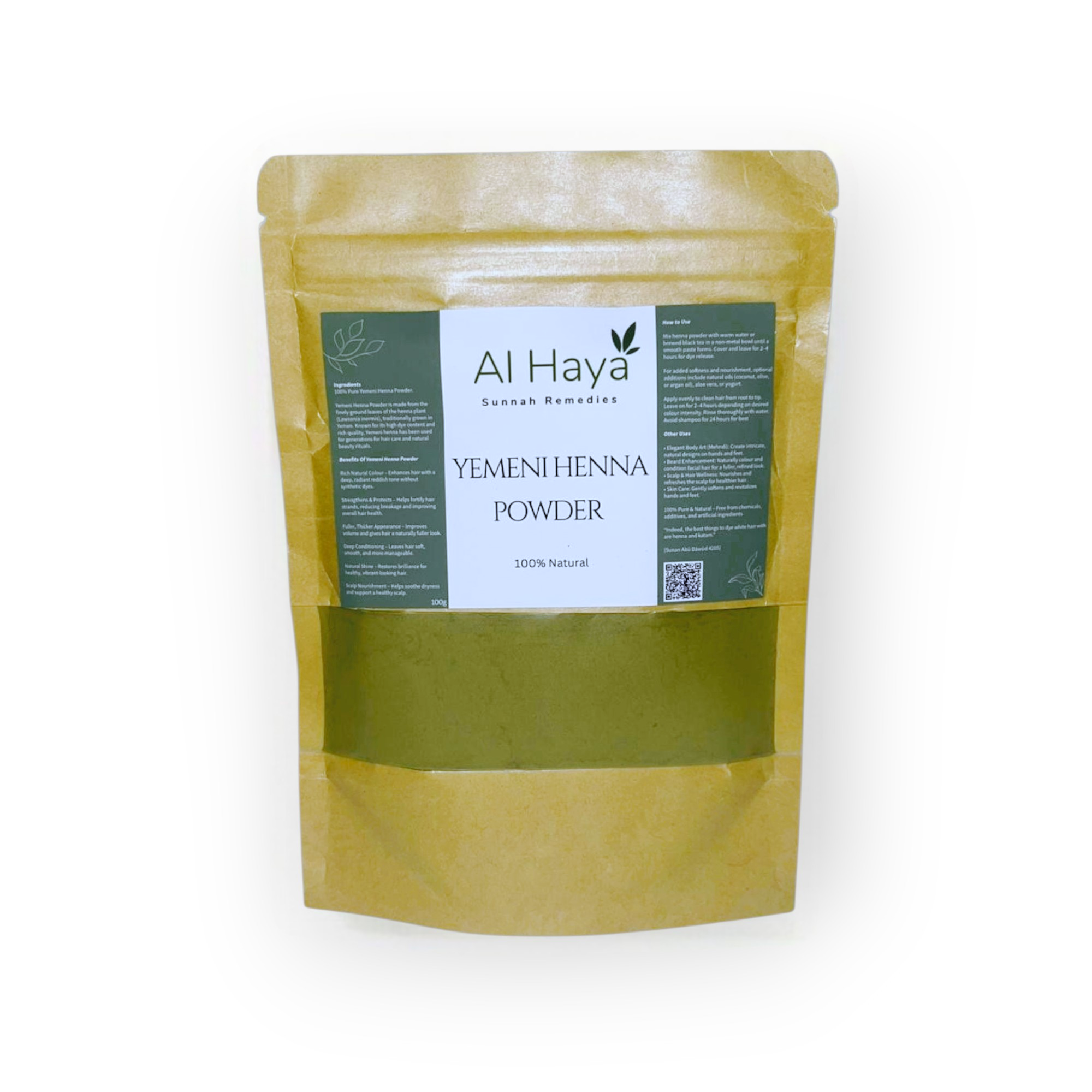 Pure Yemeni Henna Powder — 100g (Halal)
