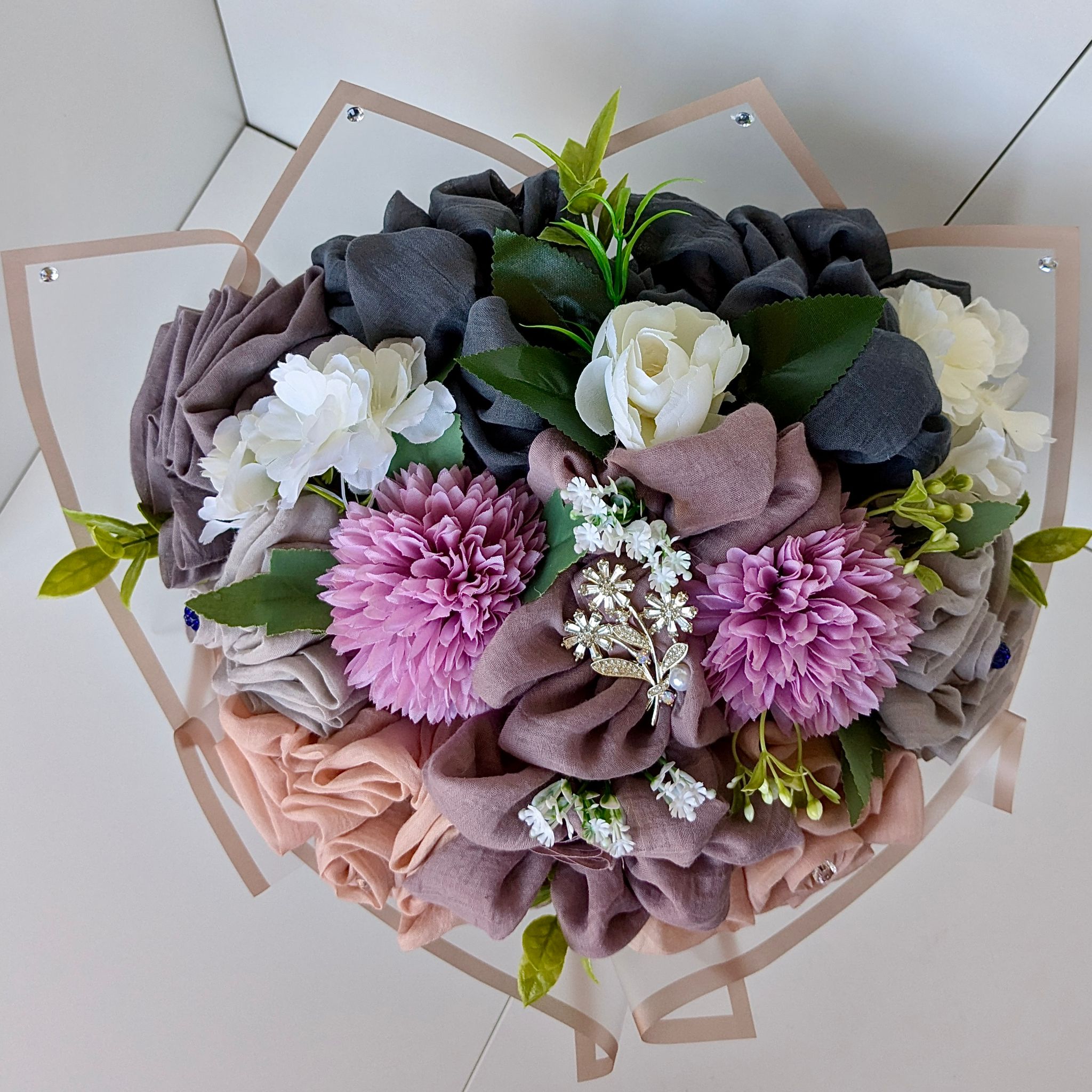Cotton Silk Floral Hijab Bouquet Gift Set – 4 Premium Hijabs for Eid, Umrah, Hajj