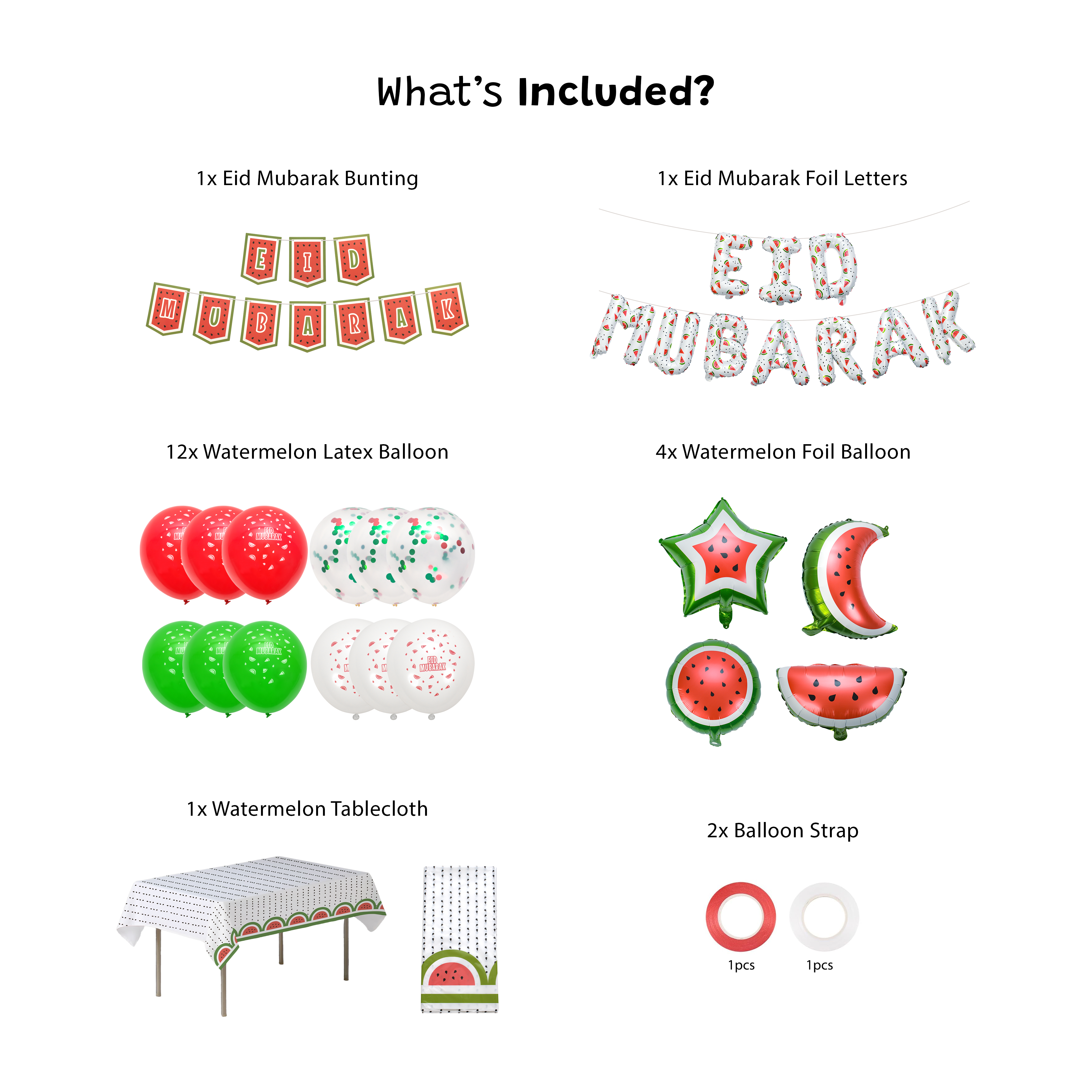 My Salah Mat White Eid Mubarak Palestine Themed Decoration Gift Set | 5 Items - Palestine Themed Eid Decoration - Islamic Eid Decoration - Islamic Eid Home Decor - Palestine Home Decoration Set