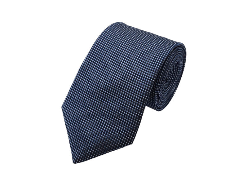 Black and sky blue-toned micro patterned polka dot tie - Mens Accessories - Eid Gifts For Him - Eid Gifts For Father/Husband