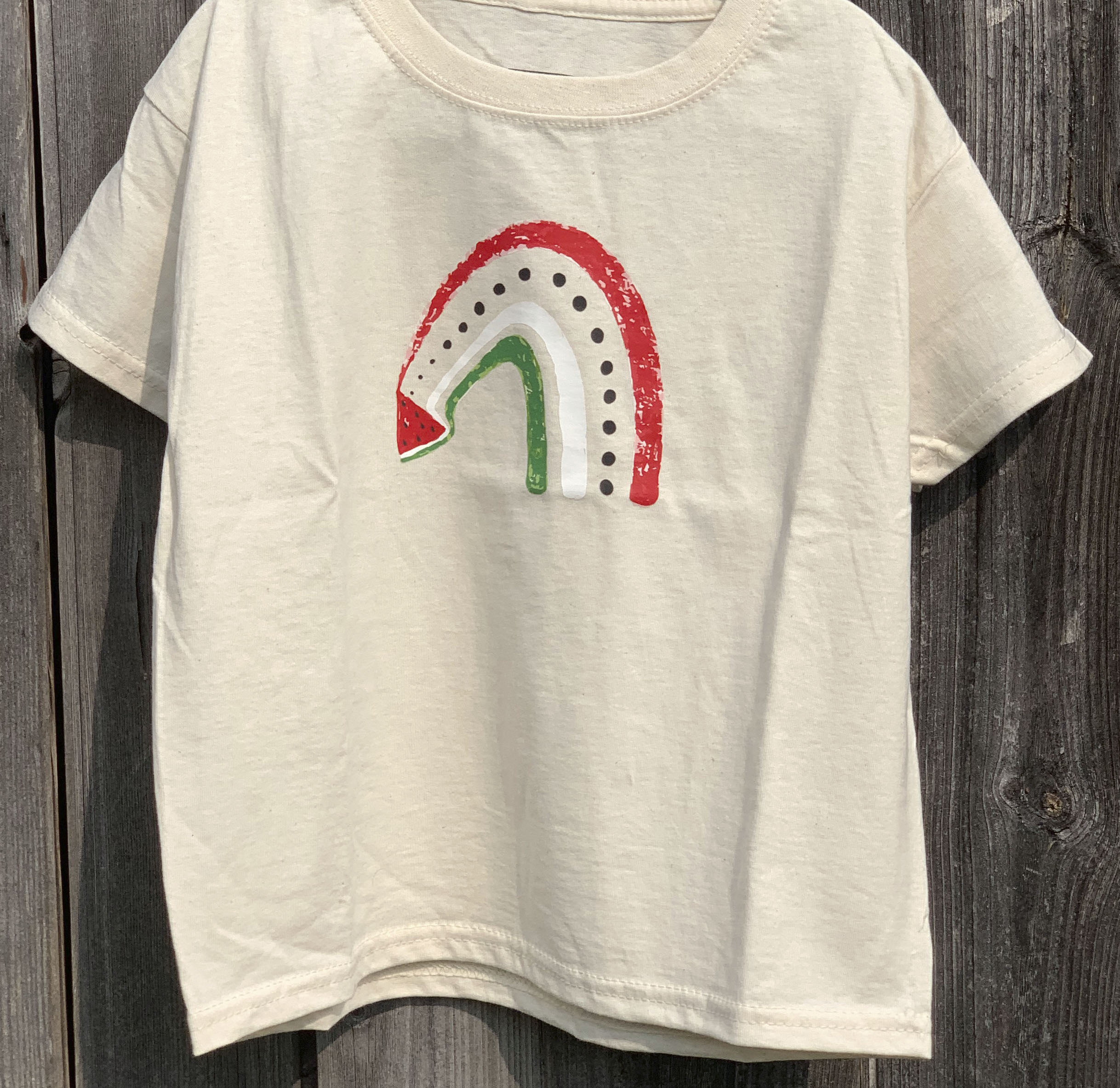 Children's Watermelon Rainbow T-shirt - Cream