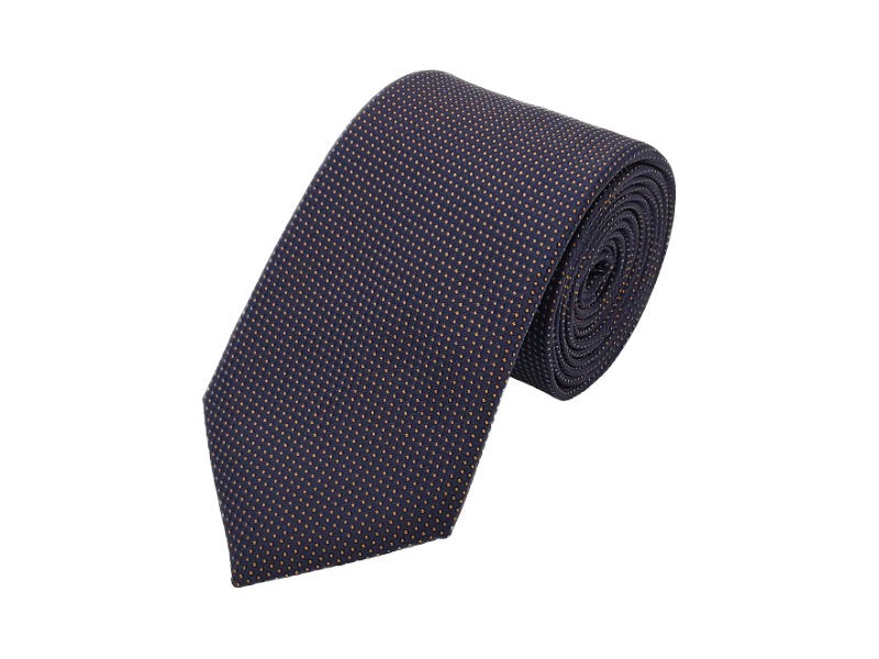 Dark Indigo & Bronze Polka Dot Tie