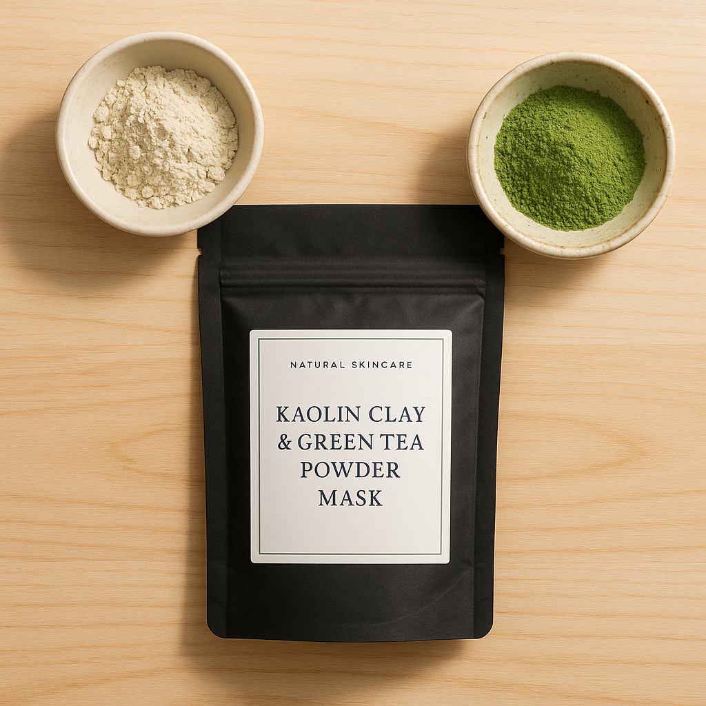 Detoxifying Kaolin Clay & Green Tea Powder Mask – Face, Hand & Foot Treatment for Soft, Smooth Skin - Natural Clay Mask