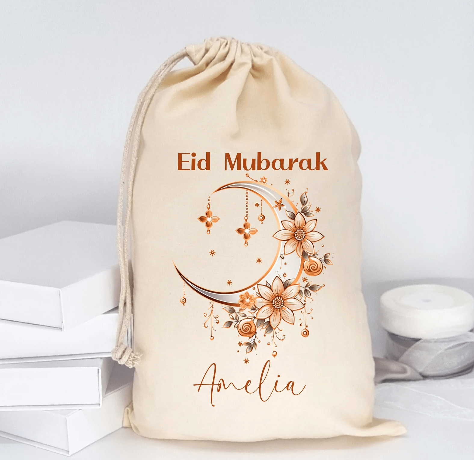 كيس هدايا عيد مبارك مخصص بالاسم