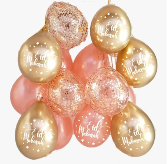 Eid Balloon Mix Desert Rose Gold theme \(10pcs\) - Eid decoration - Eid balloons - Eid celebration decor - Islamic decor - Eid Home decor