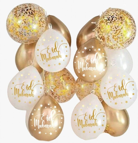 Eid Balloon Mix - Marble Gold Theme (10pcs)