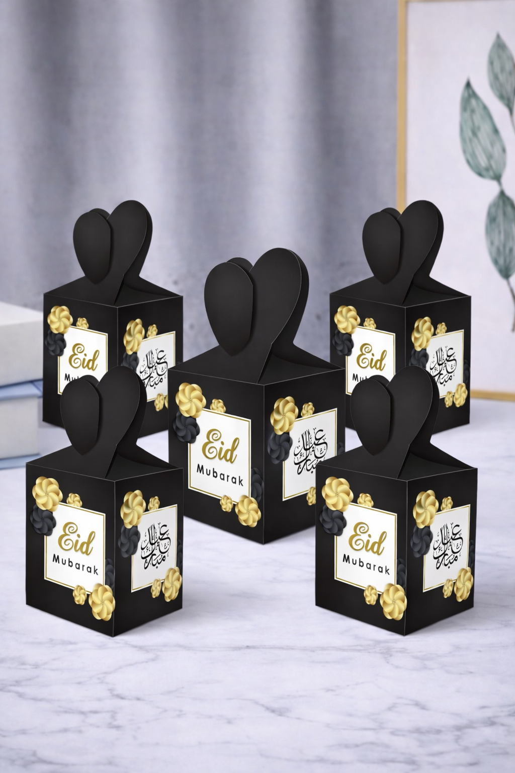 Eid Mubarak Gift Boxes \(BLACK\) - Eid Gift Box - Islamic Gift Box For Eid - Eid Celebration Gift Box - Eid Box