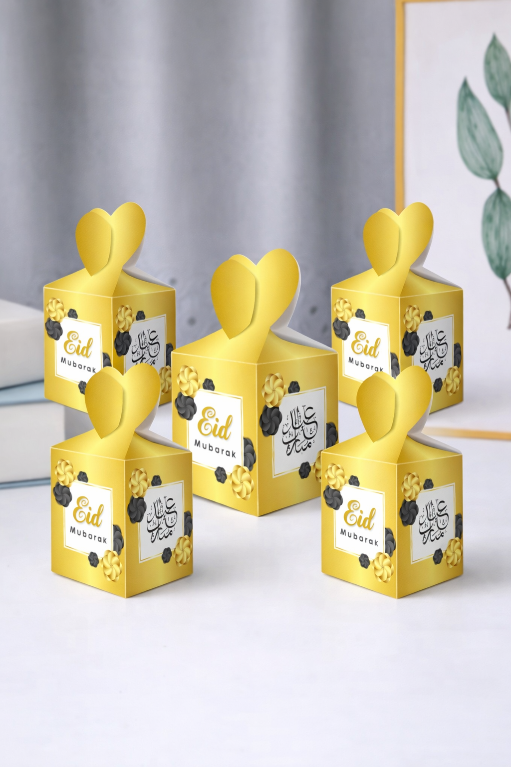 Eid Mubarak Gift Boxes \(Gold\) - Eid Gift Box - Islamic Gift Box For Eid - Eid Celebration Gift Box - Eid Box