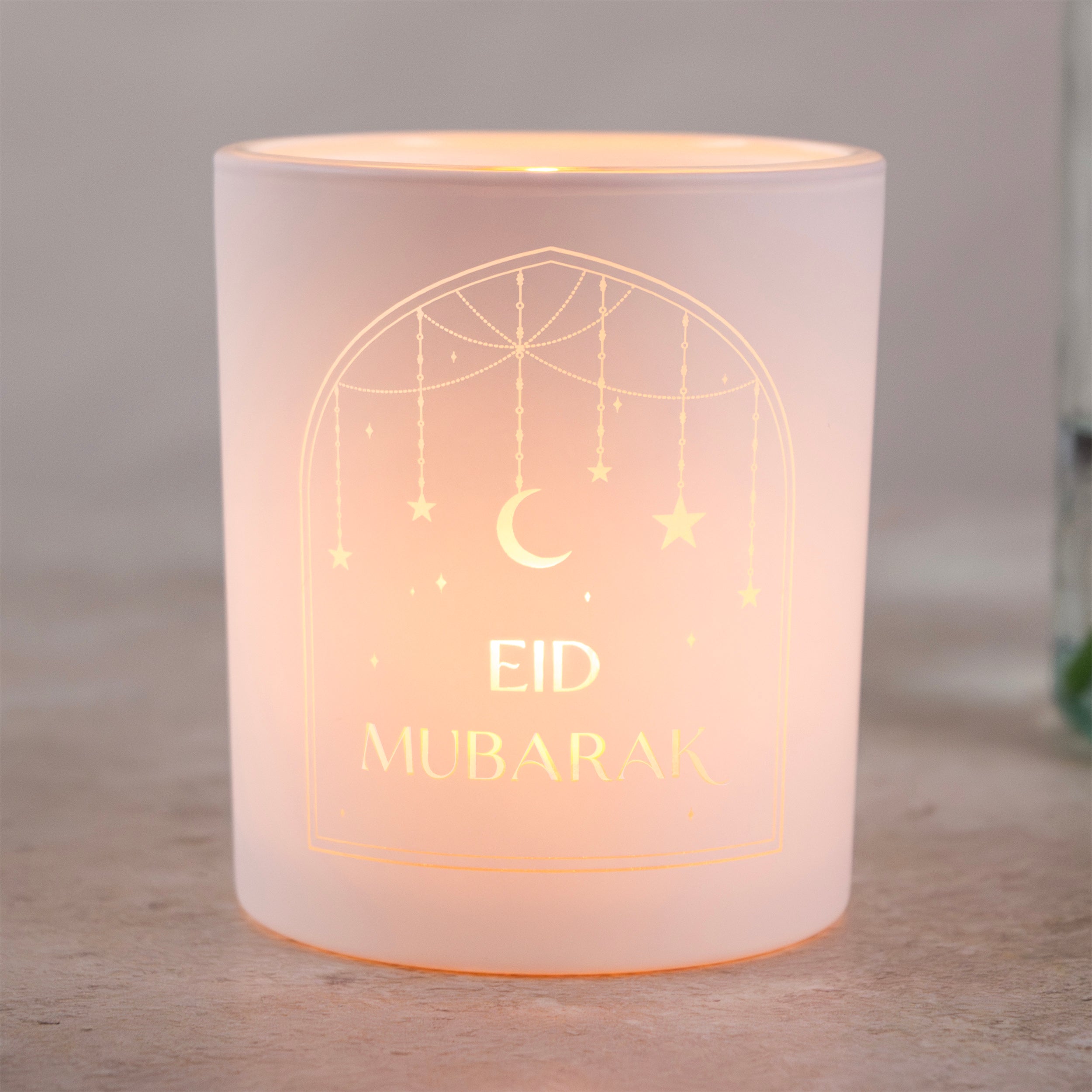 حامل شموع عيد مبارك المضيء